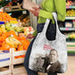 Booker T. Washington Grocery Bag Halftone Portrait Design Tilling a Field Quote Historical Civil Rights Tribute - African Pride