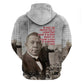 Booker T. Washington Hoodie Halftone Portrait Design Tilling a Field Quote Historical Civil Rights Tribute - African Pride