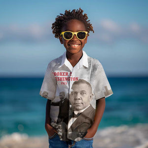Booker T. Washington Kid Hawaiian Shirt Halftone Portrait Design Tilling a Field Quote Historical Civil Rights Tribute TS04