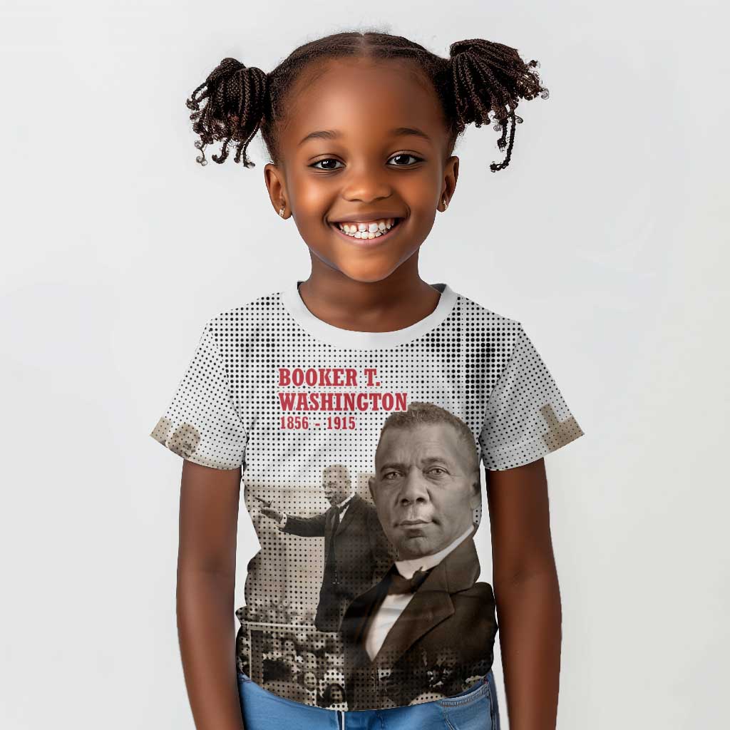 Booker T. Washington Kid T shirt Halftone Portrait Design Tilling a Field Quote Historical Civil Rights Tribute TS04