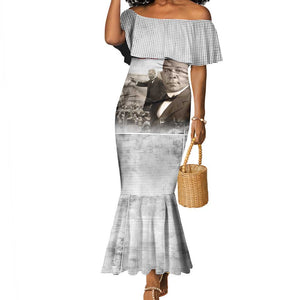 Booker T. Washington Mermaid Dress Halftone Portrait Design Tilling a Field Quote Historical Civil Rights Tribute TS04