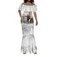 Booker T. Washington Mermaid Dress Halftone Portrait Design Tilling a Field Quote Historical Civil Rights Tribute TS04