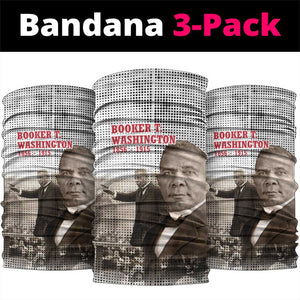 Booker T. Washington Neck Gaiter Halftone Portrait Design Tilling a Field Quote Historical Civil Rights Tribute - African Pride