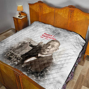 Booker T. Washington Quilt Halftone Portrait Design Tilling a Field Quote Historical Civil Rights Tribute - African Pride