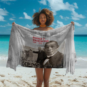 Booker T. Washington Sarong Halftone Portrait Design Tilling a Field Quote Historical Civil Rights Tribute - African Pride