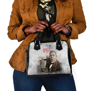Booker T. Washington Shoulder Handbag Halftone Portrait Design Tilling a Field Quote Historical Civil Rights Tribute - African Pride