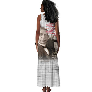 Booker T. Washington Tank Maxi Dress Halftone Portrait Design Tilling a Field Quote Historical Civil Rights Tribute - African Pride