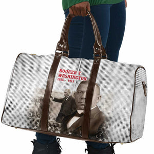 Booker T. Washington Travel Bag Halftone Portrait Design Tilling a Field Quote Historical Civil Rights Tribute - African Pride