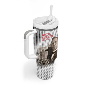 Booker T. Washington Tumbler With Handle Halftone Portrait Design Tilling a Field Quote Historical Civil Rights Tribute - African Pride