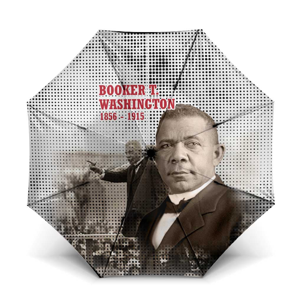 Booker T. Washington Umbrella Halftone Portrait Design Tilling a Field Quote Historical Civil Rights Tribute - African Pride