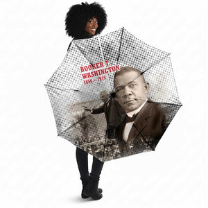 Booker T. Washington Umbrella Halftone Portrait Design Tilling a Field Quote Historical Civil Rights Tribute - African Pride