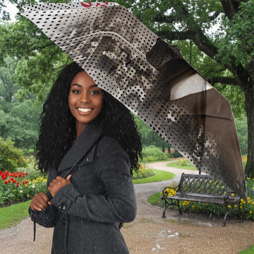 Booker T. Washington Umbrella Halftone Portrait Design Tilling a Field Quote Historical Civil Rights Tribute - African Pride