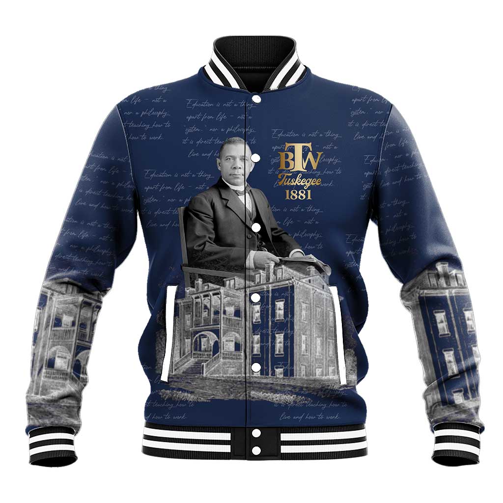 Booker T. Washington Baseball Jacket Tuskegee Institute Design Educational Legacy 1881 Historic Tribute - African Pride