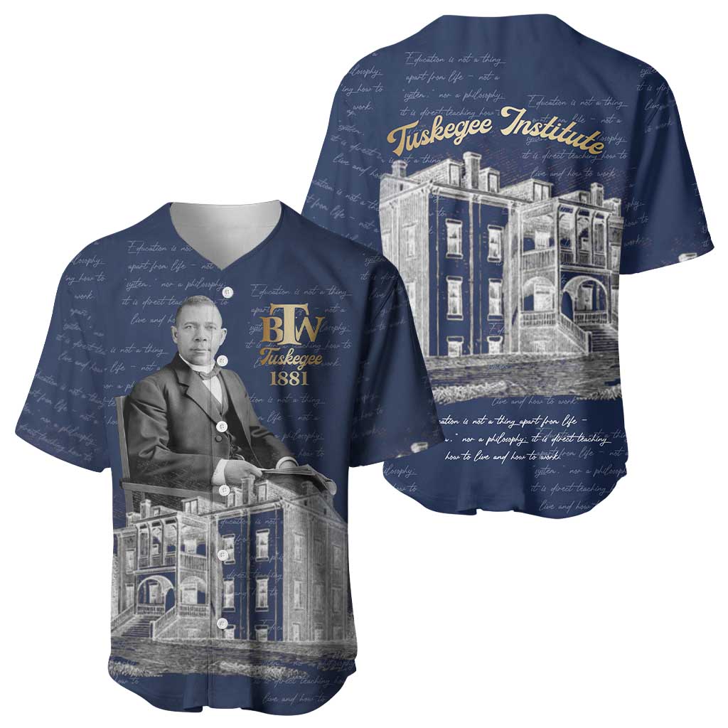 Booker T. Washington Baseball Jersey Tuskegee Institute Design Educational Legacy 1881 Historic Tribute TS04