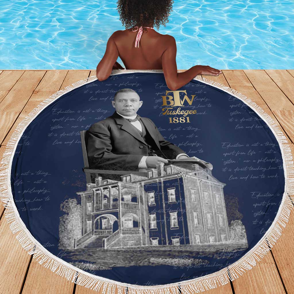 Booker T. Washington Beach Blanket Tuskegee Institute Design Educational Legacy 1881 Historic Tribute - African Pride