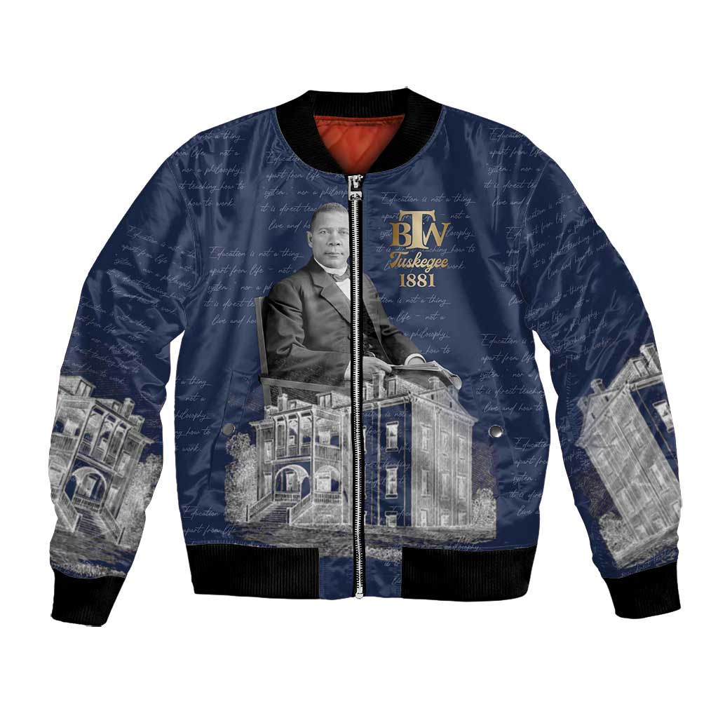 Booker T. Washington Bomber Jacket Tuskegee Institute Design Educational Legacy 1881 Historic Tribute - African Pride
