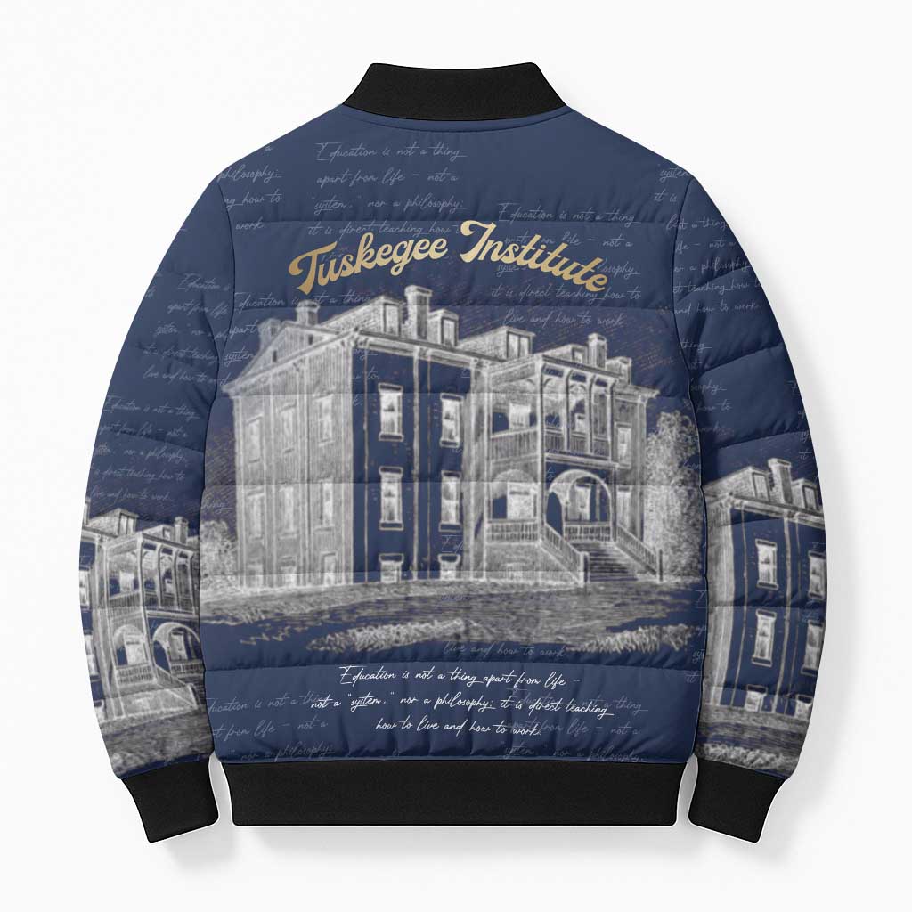 Booker T. Washington Bomber Puffer Jacket Tuskegee Institute Design Educational Legacy 1881 Historic Tribute - African Pride