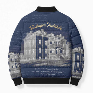 Booker T. Washington Bomber Puffer Jacket Tuskegee Institute Design Educational Legacy 1881 Historic Tribute - African Pride
