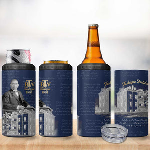 Booker T. Washington 4 in 1 Can Cooler Tumbler Tuskegee Institute Design Educational Legacy 1881 Historic Tribute - African Pride