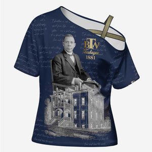 Booker T. Washington Cross Shoulder Shirt Tuskegee Institute Design Educational Legacy 1881 Historic Tribute - African Pride
