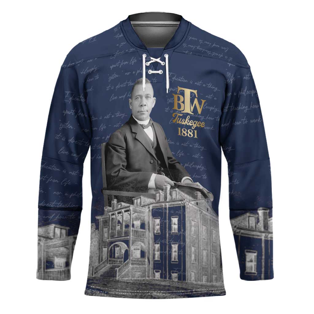 Booker T. Washington Hockey Jersey Tuskegee Institute Design Educational Legacy 1881 Historic Tribute - African Pride