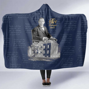 Booker T. Washington Hooded Blanket Tuskegee Institute Design Educational Legacy 1881 Historic Tribute - African Pride