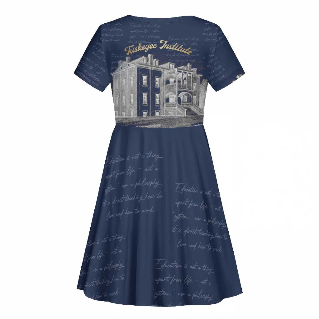 Booker T. Washington Kid Short Sleeve Dress Tuskegee Institute Design Educational Legacy 1881 Historic Tribute TS04