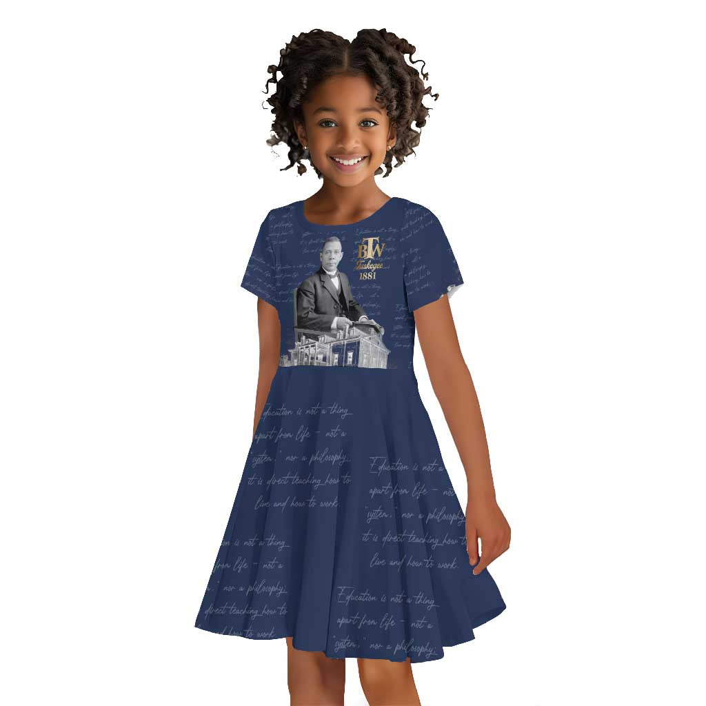 Booker T. Washington Kid Short Sleeve Dress Tuskegee Institute Design Educational Legacy 1881 Historic Tribute TS04