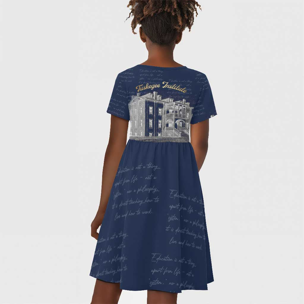 Booker T. Washington Kid Short Sleeve Dress Tuskegee Institute Design Educational Legacy 1881 Historic Tribute TS04