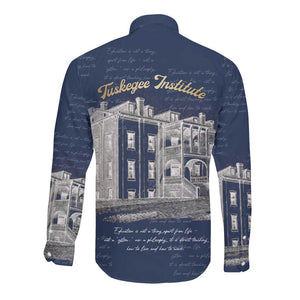 Booker T. Washington Long Sleeve Button Shirt Tuskegee Institute Design Educational Legacy 1881 Historic Tribute - African Pride