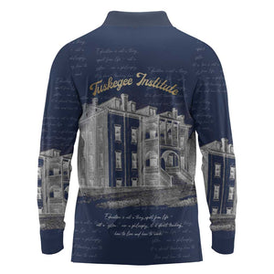 Booker T. Washington Long Sleeve Polo Shirt Tuskegee Institute Design Educational Legacy 1881 Historic Tribute - African Pride