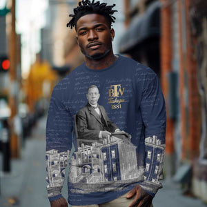 Booker T. Washington Long Sleeve Shirt Tuskegee Institute Design Educational Legacy 1881 Historic Tribute - African Pride