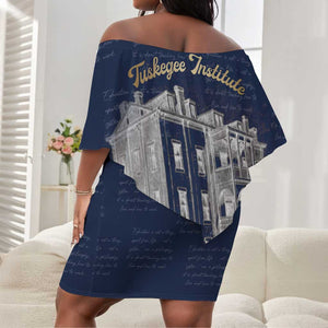 Booker T. Washington Off Shoulder Short Dress Tuskegee Institute Design Educational Legacy 1881 Historic Tribute - African Pride