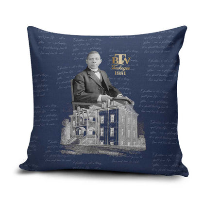 Booker T. Washington Pillow Cover Tuskegee Institute Design Educational Legacy 1881 Historic Tribute - African Pride