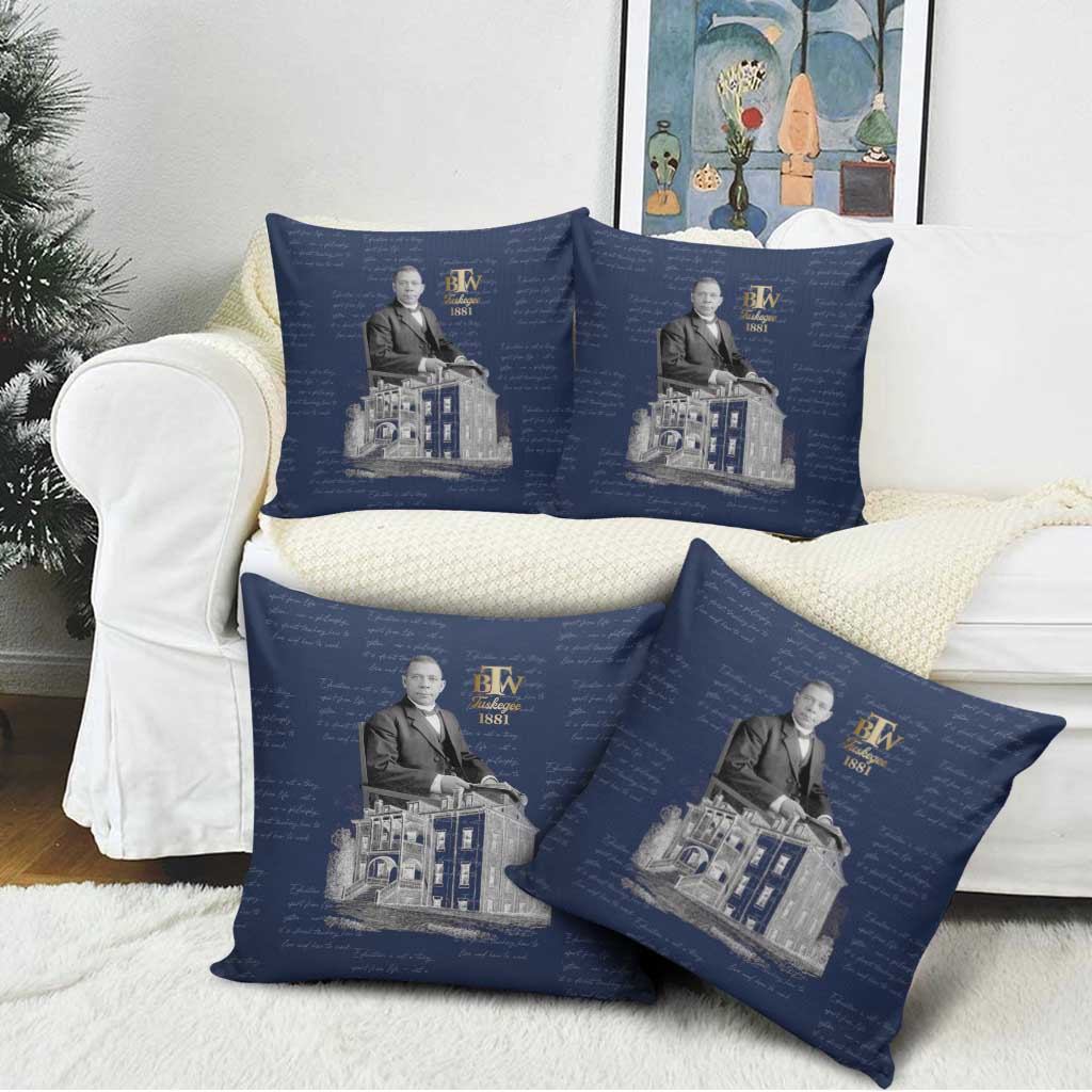 Booker T. Washington Pillow Cover Tuskegee Institute Design Educational Legacy 1881 Historic Tribute - African Pride