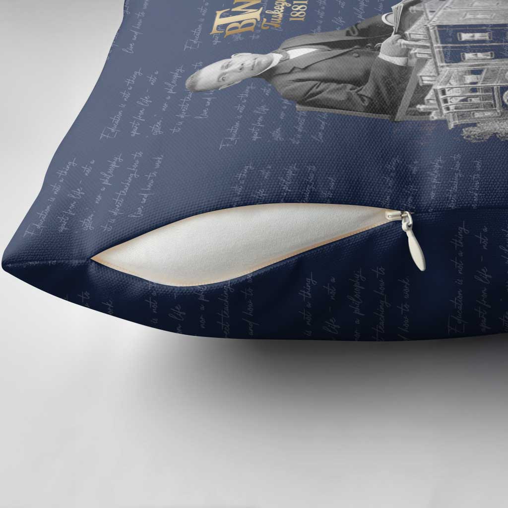 Booker T. Washington Pillow Cover Tuskegee Institute Design Educational Legacy 1881 Historic Tribute - African Pride
