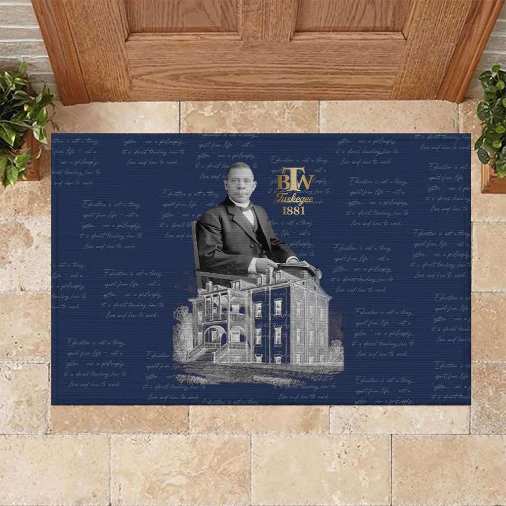 Booker T. Washington Rubber Doormat Tuskegee Institute Design Educational Legacy 1881 Historic Tribute - African Pride