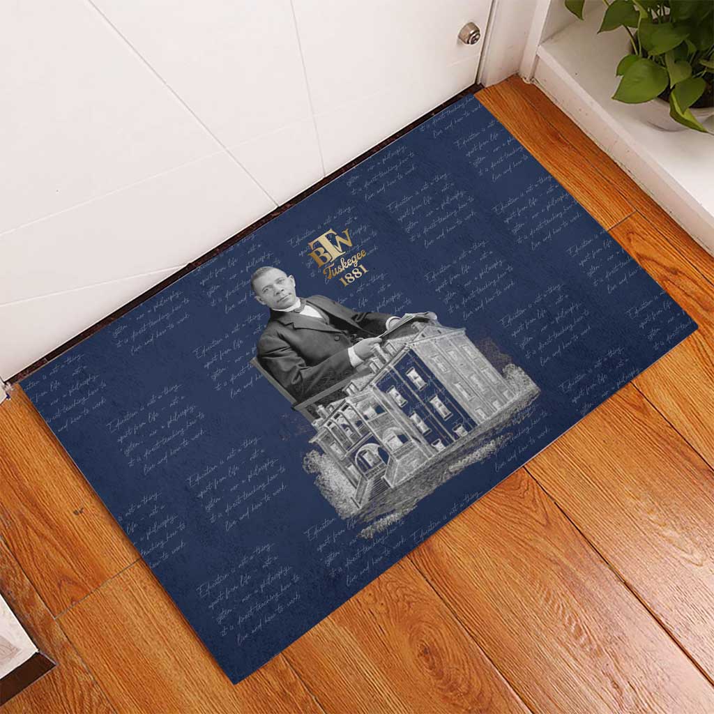 Booker T. Washington Rubber Doormat Tuskegee Institute Design Educational Legacy 1881 Historic Tribute - African Pride