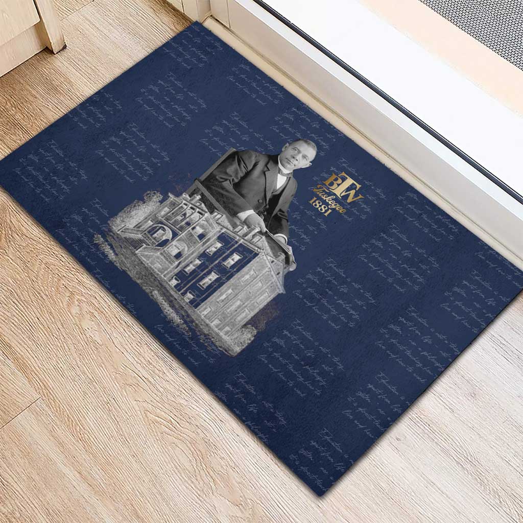 Booker T. Washington Rubber Doormat Tuskegee Institute Design Educational Legacy 1881 Historic Tribute - African Pride