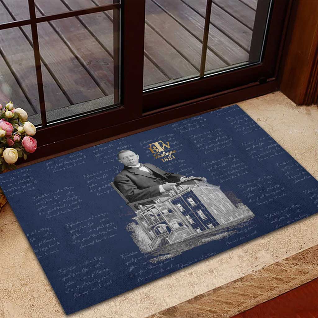 Booker T. Washington Rubber Doormat Tuskegee Institute Design Educational Legacy 1881 Historic Tribute - African Pride
