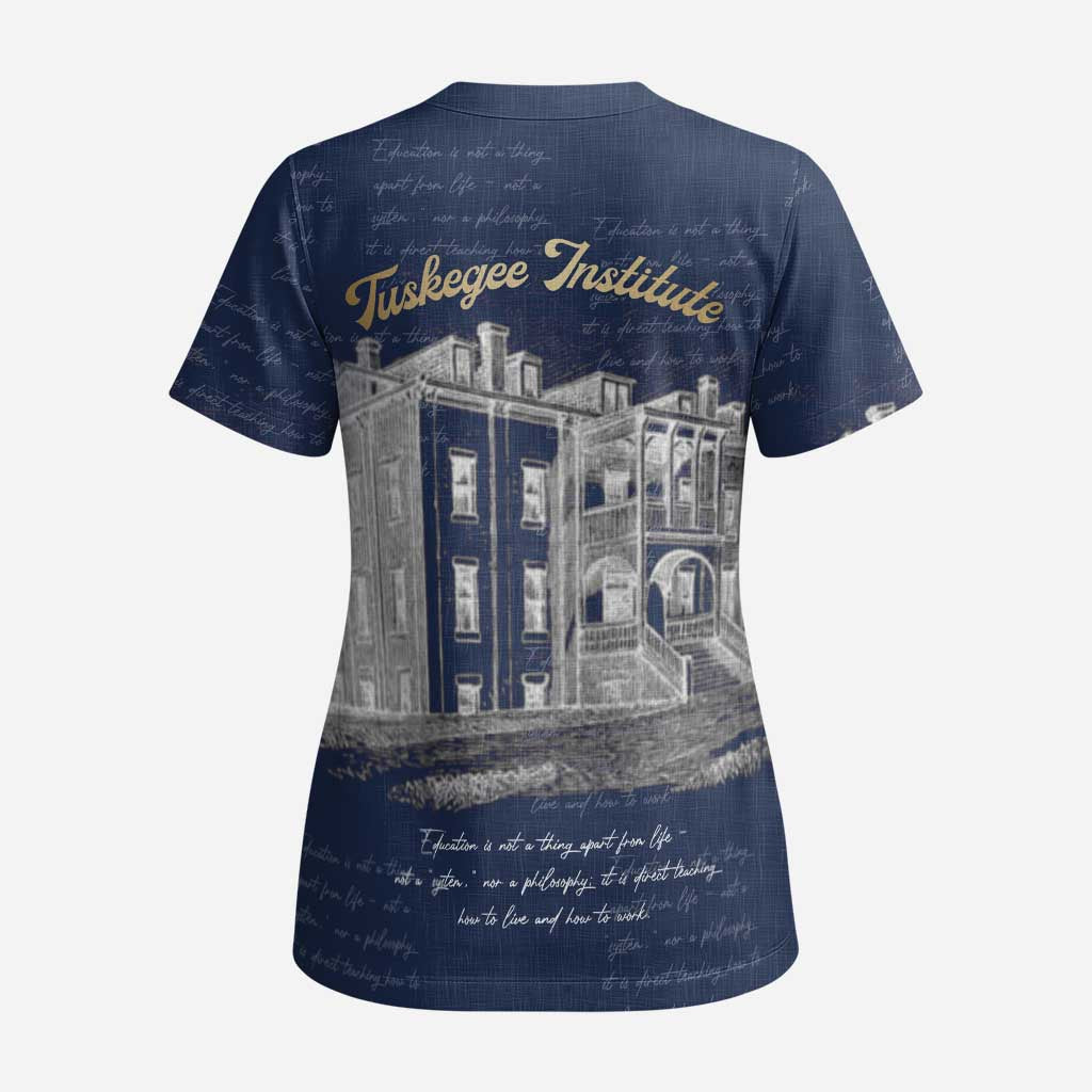 Booker T. Washington Scrub Top Tuskegee Institute Design Educational Legacy 1881 Historic Tribute - African Pride