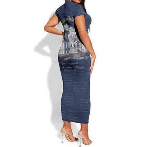 Booker T. Washington Short Sleeve Bodycon Dress Tuskegee Institute Design Educational Legacy 1881 Historic Tribute TS04