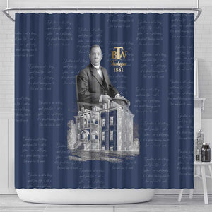 Booker T. Washington Shower Curtain Tuskegee Institute Design Educational Legacy 1881 Historic Tribute - African Pride