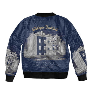 Booker T. Washington Sleeve Zip Bomber Jacket Tuskegee Institute Design Educational Legacy 1881 Historic Tribute - African Pride