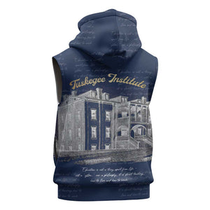 Booker T. Washington Sleeveless Hoodie Tuskegee Institute Design Educational Legacy 1881 Historic Tribute - African Pride