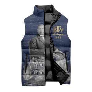 Booker T. Washington Sleeveless Puffer Jacket Tuskegee Institute Design Educational Legacy 1881 Historic Tribute - African Pride
