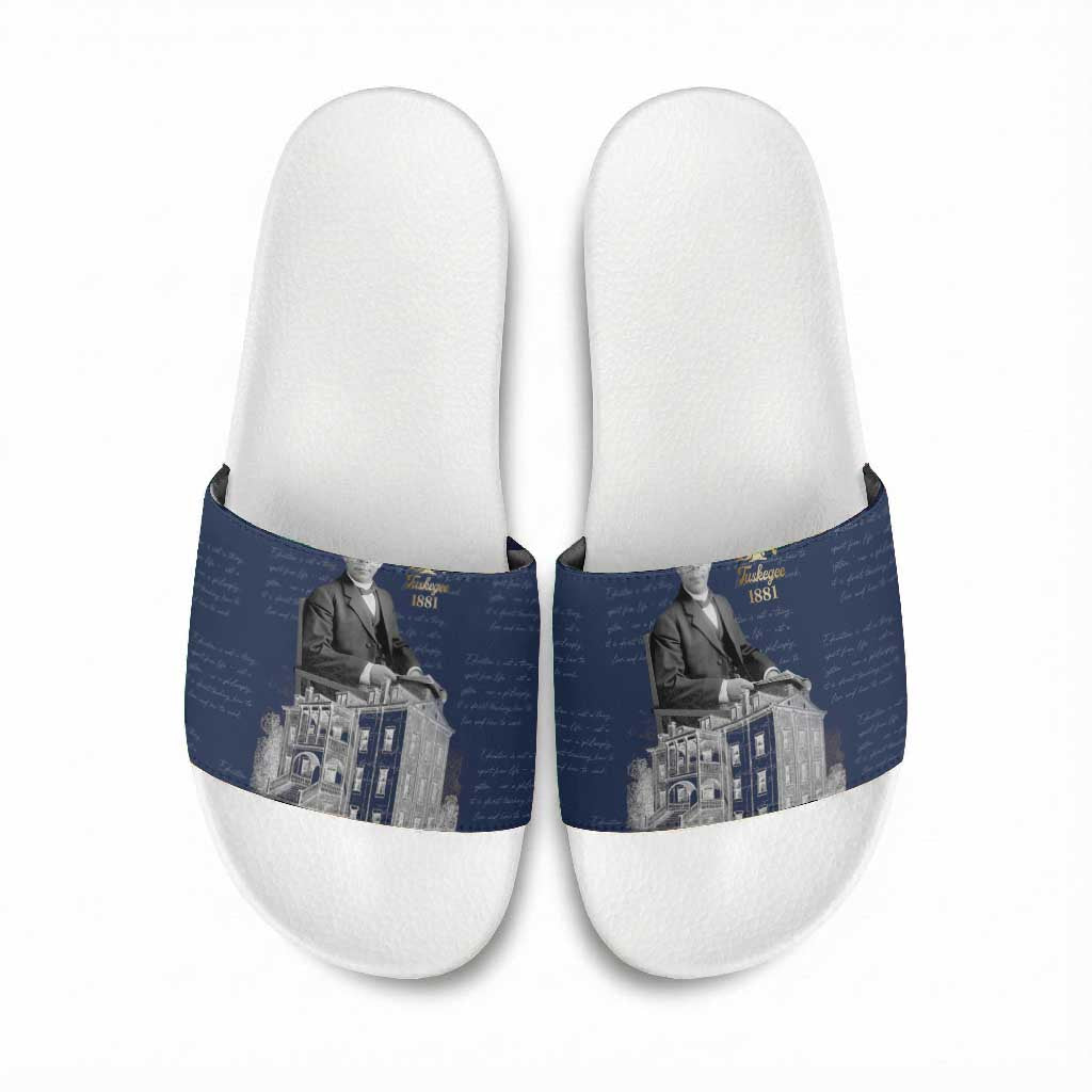 Booker T. Washington Slide Sandals Tuskegee Institute Design Educational Legacy 1881 Historic Tribute - African Pride