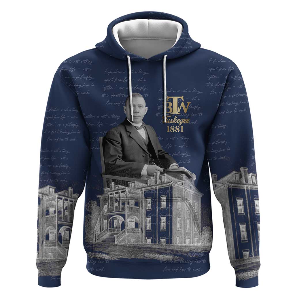 Booker T. Washington Zip Hoodie Tuskegee Institute Design Educational Legacy 1881 Historic Tribute - African Pride