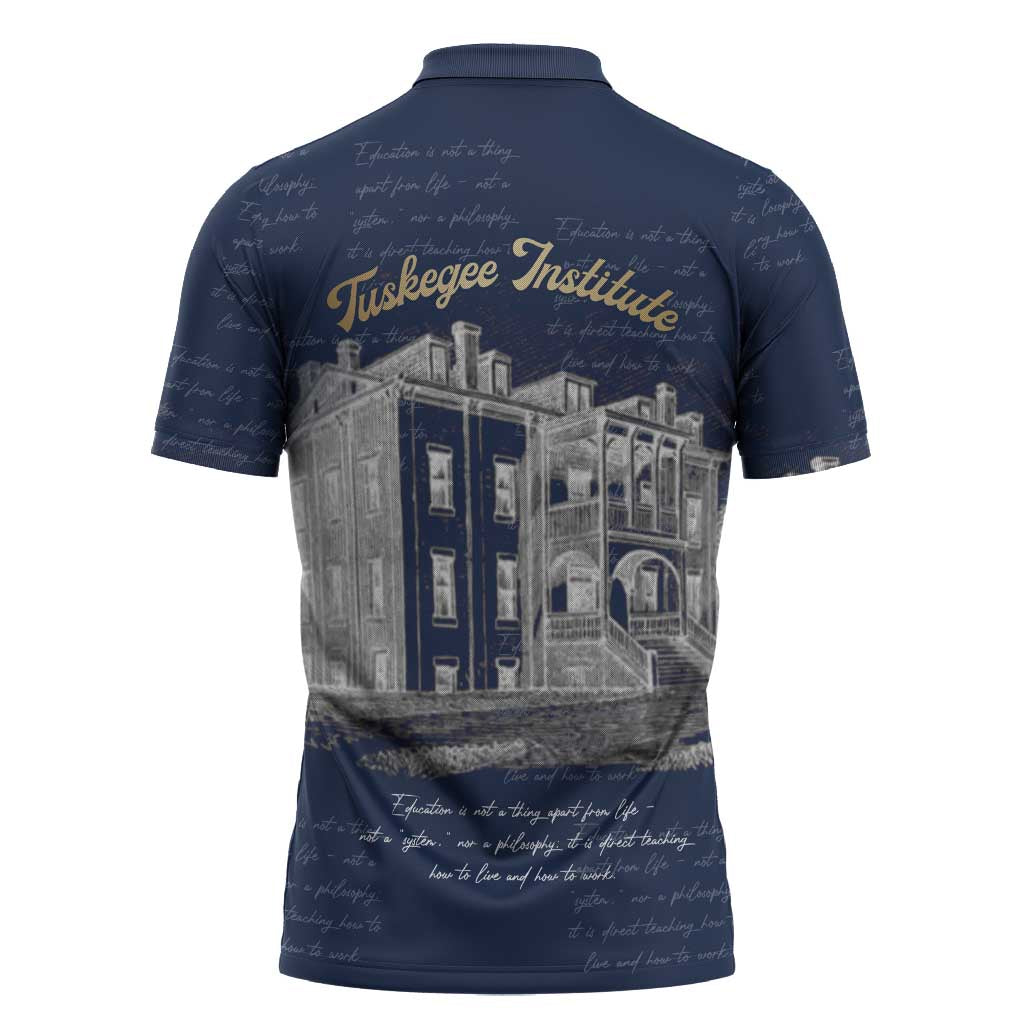 Booker T. Washington Zipper Polo Shirt Tuskegee Institute Design Educational Legacy 1881 Historic Tribute - African Pride