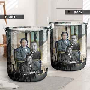 Booker T. Washington Laundry Basket Historic Portrait Collage Civil Rights Legacy Educational Pioneer Design - African Pride